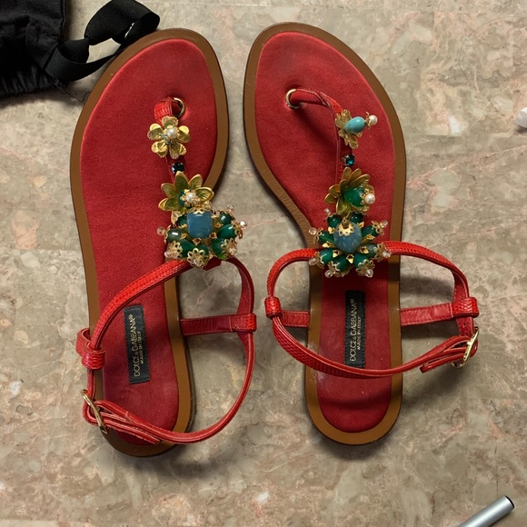 Crystal Embellished Sandals-Dolce & Gabbana - Picture 2 of 6